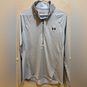 Under Armour Women’s 1/4 Zip Heatgear Light Gray Size Large Long Sleeve Shirt